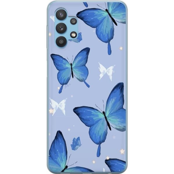 Mobilcover til Samsung Galaxy A32 5G med Blå sommerfugle motiv