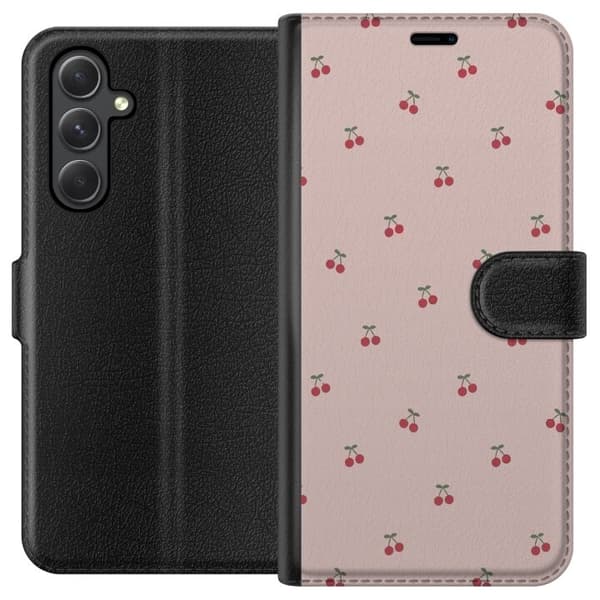 Lompakkokotelo Samsung Galaxy A35-laitteelle, jossa on Kirsikka kuvio