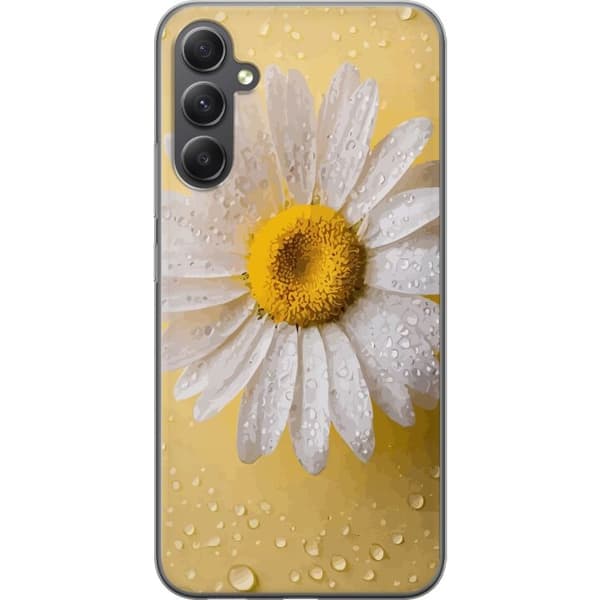 Kännykkäkuori Samsung Galaxy A35-laitteelle, jossa on Posliinikukka kuvio