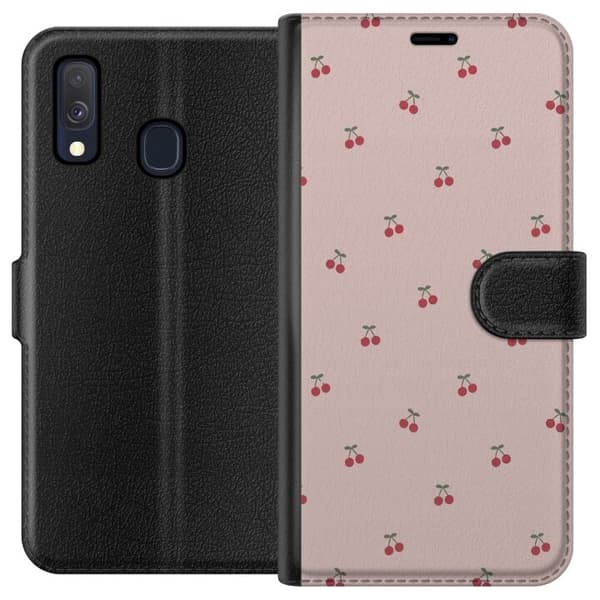 Plånboksfodral till Samsung Galaxy A40 med Körsbär motiv