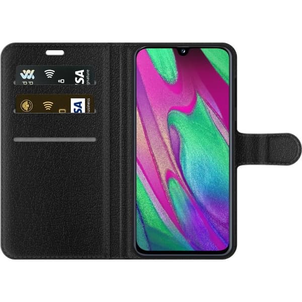 Plånboksfodral till Samsung Galaxy A40 med Guldglans motiv