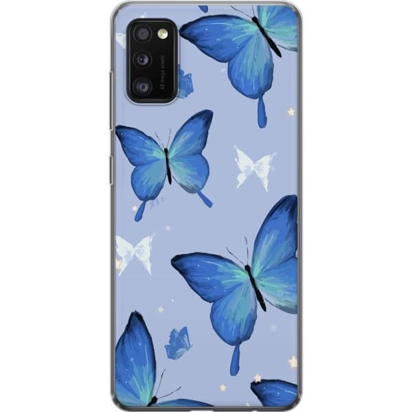 Mobilcover til Samsung Galaxy A41 med Blå sommerfugle motiv