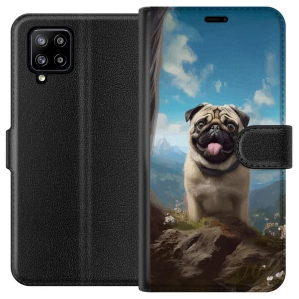 Lommeboketui til Samsung Galaxy A42 5G med Glad Hund motiv