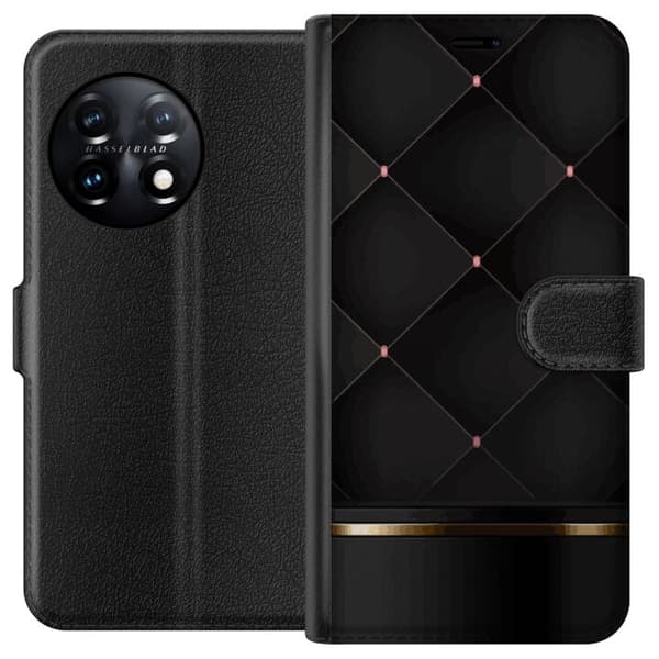 Lompakkokotelo OnePlus 11-laitteelle, jossa on Ylellinen linja kuvio