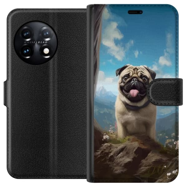 Tegnebogsetui til OnePlus 11 med Glad Hund motiv