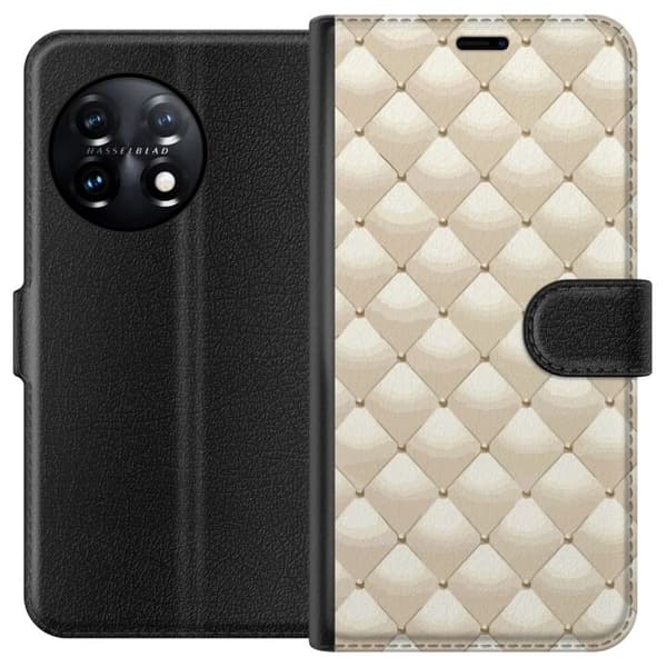 Lompakkokotelo OnePlus 11-laitteelle, jossa on Kultakiilto kuvio