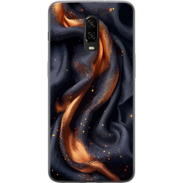 Mobildeksel til OnePlus 6T med Brennende silke motiv