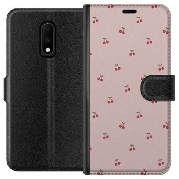 Lompakkokotelo OnePlus 7-laitteelle, jossa on Kirsikka kuvio