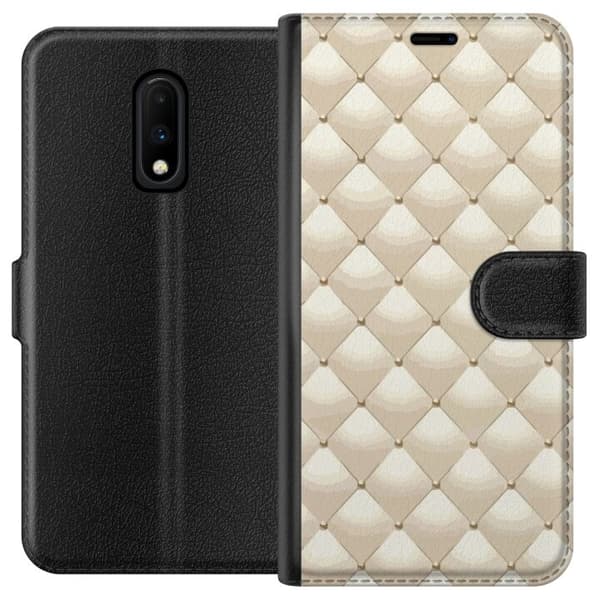 Lompakkokotelo OnePlus 7-laitteelle, jossa on Kultakiilto kuvio
