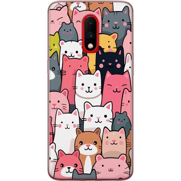 Kännykkäkuori OnePlus 7-laitteelle, jossa on Kissan kuviointi kuvio