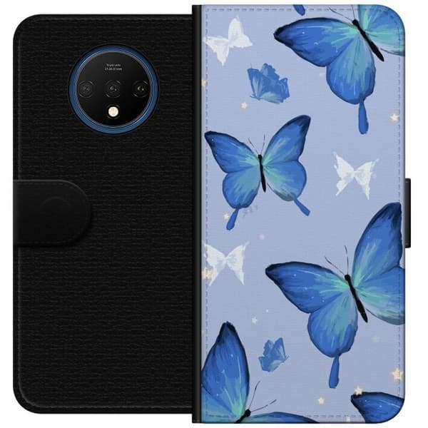 Lommeboketui til OnePlus 7T med Blå sommerfugler motiv