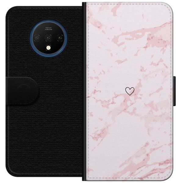 Lommeboketui til OnePlus 7T med Rosa Hjerte motiv