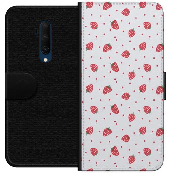 Lommeboketui til OnePlus 7T Pro med Jordbær motiv