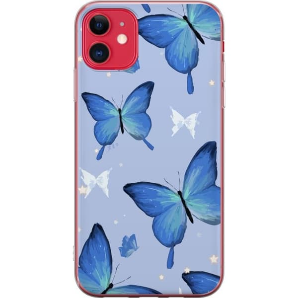 Mobilcover til Apple iPhone 11 med Blå sommerfugle motiv