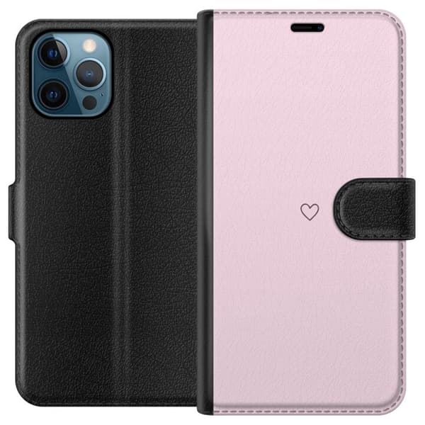 Plånboksfodral till Apple iPhone 12 Pro med Hjärta motiv