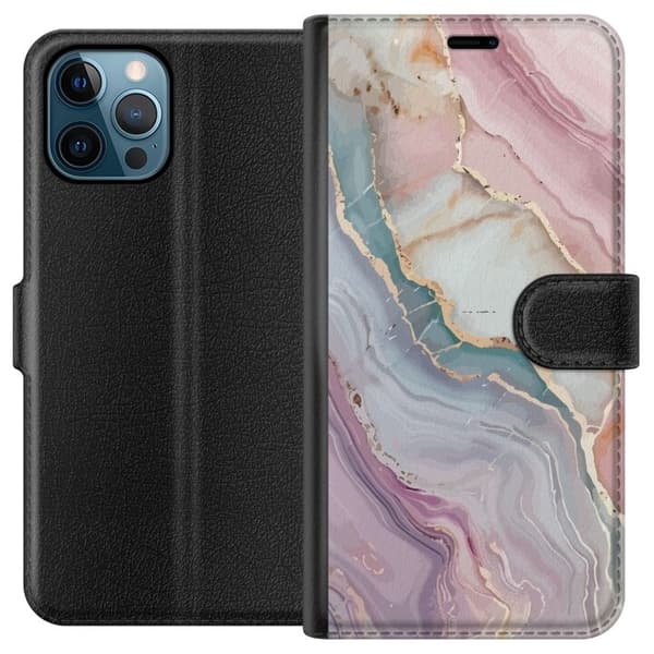 Lommeboketui til Apple iPhone 12 Pro Max med Marmor motiv