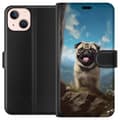 Miniatyrbillede 1 af 4: Tegnebogsetui til Apple iPhone 13 mini med Glad Hund motiv