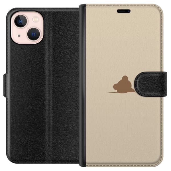 Tegnebogsetui til Apple iPhone 13 mini med Nalle motiv