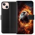 Miniatyrbillede 1 af 4: Tegnebogsetui til Apple iPhone 13 mini med Fodbold motiv