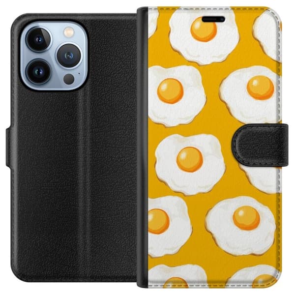 Lompakkokotelo Apple iPhone 13 Pro-laitteelle, jossa on Paistettu muna kuvio