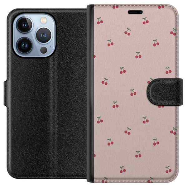 Lommeboketui til Apple iPhone 13 Pro med Kirsebær motiv