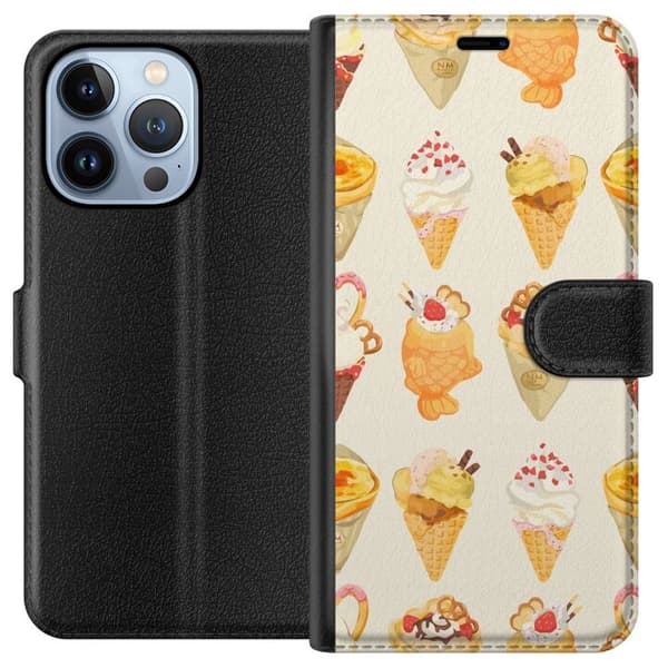 Lompakkokotelo Apple iPhone 13 Pro-laitteelle, jossa on Lasinen kuvio