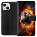 Miniatyrbillede 1 af 4: Tegnebogsetui til Apple iPhone 14 Plus med Fodbold motiv