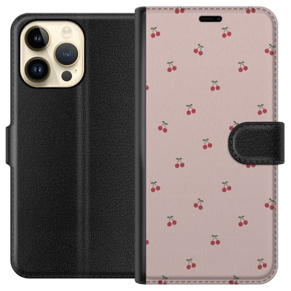 Plånboksfodral till Apple iPhone 14 Pro Max med Körsbär motiv