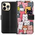 Miniatyrbilde 2 av 4: Lommeboketui til Apple iPhone 14 Pro Max med Kattmønster motiv