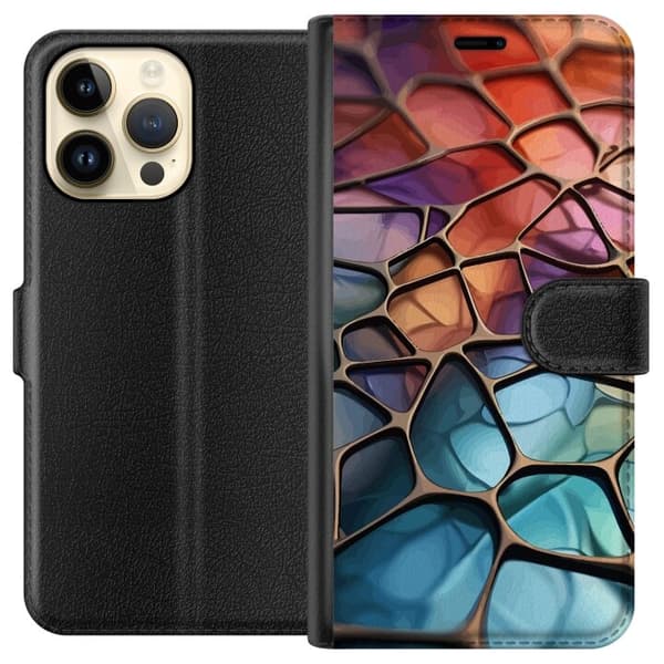 Plånboksfodral till Apple iPhone 14 Pro Max med Metalliskt mönster motiv