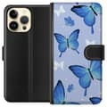 Miniatyrbilde 2 av 4: Lommeboketui til Apple iPhone 14 Pro Max med Blå sommerfugler motiv
