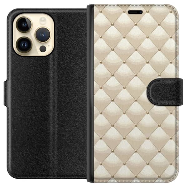 Lommeboketui til Apple iPhone 14 Pro Max med Gullglans motiv