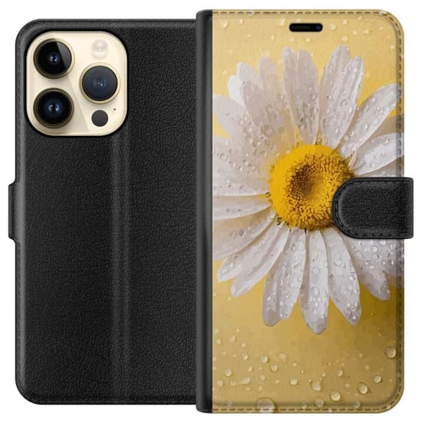 Lompakkokotelo Apple iPhone 15 Pro-laitteelle, jossa on Posliinikukka kuvio