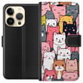 Miniatyrbilde 1 av 4: Lommeboketui til Apple iPhone 15 Pro med Kattmønster motiv