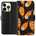 Miniatyrbillede 1 af 4: Tegnebogsetui til Apple iPhone 15 Pro med Kyllingedrumstick motiv