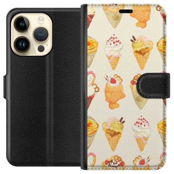 Lompakkokotelo Apple iPhone 15 Pro-laitteelle, jossa on Lasinen kuvio
