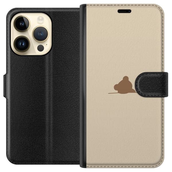 Lompakkokotelo Apple iPhone 15 Pro-laitteelle, jossa on Nalle kuvio