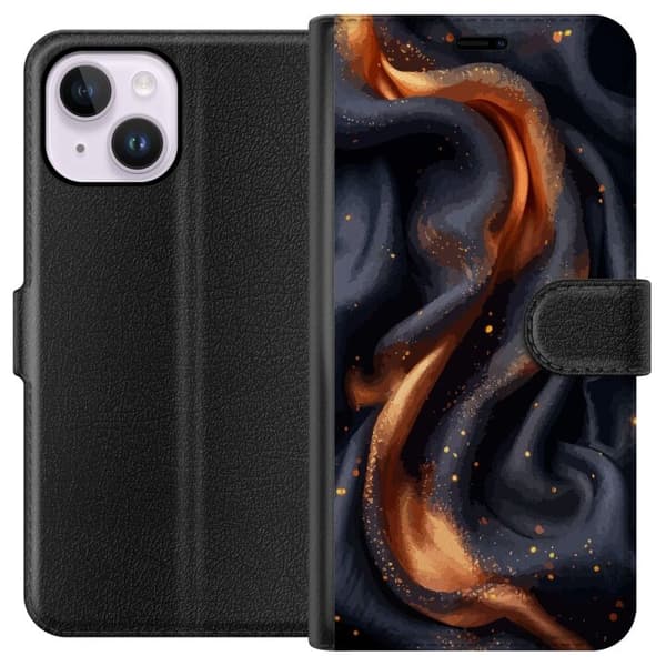 Plånboksfodral till Apple iPhone 15 Plus med Eldigt silke motiv