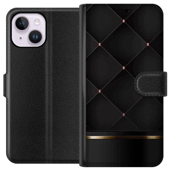 Lompakkokotelo Apple iPhone 15 Plus-laitteelle, jossa on Ylellinen linja kuvio