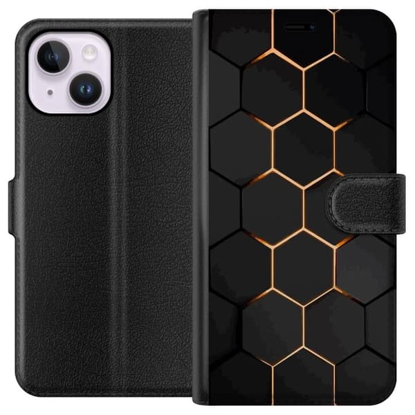 Plånboksfodral till Apple iPhone 15 Plus med Lyxigt Mönster motiv