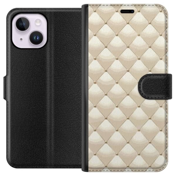 Lommeboketui til Apple iPhone 15 Plus med Gullglans motiv