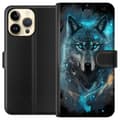 Miniatyrbillede 1 af 4: Tegnebogsetui til Apple iPhone 15 Pro Max med Ulve motiv