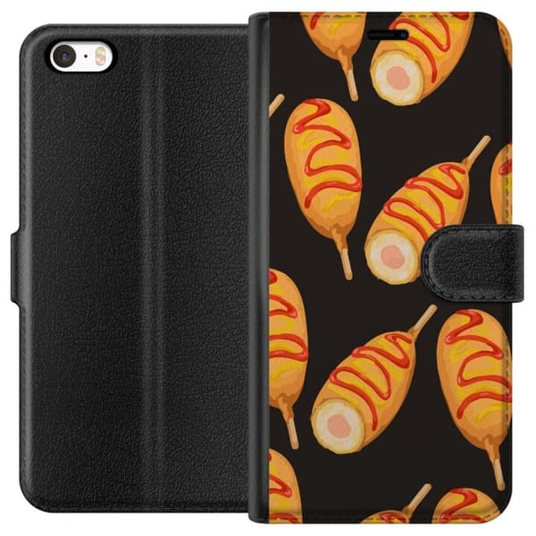 Tegnebogsetui til Apple iPhone 5 med Kyllingedrumstick motiv