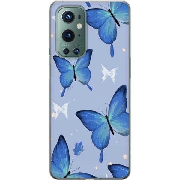 Kännykkäkuori OnePlus 9 Pro-laitteelle, jossa on Sinisiä perhosia kuvio