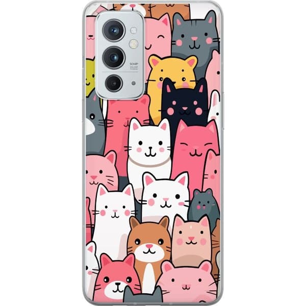 Mobilskal till OnePlus 9RT 5G med Kattmönster motiv