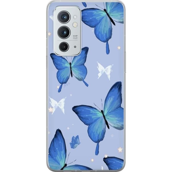 Mobilskal till OnePlus 9RT 5G med Blå fjärillar motiv