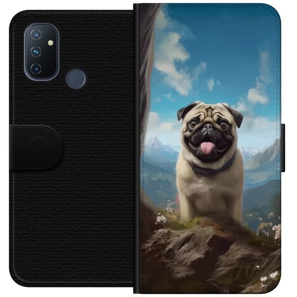 Plånboksfodral till OnePlus Nord N100 med Glad Hund motiv