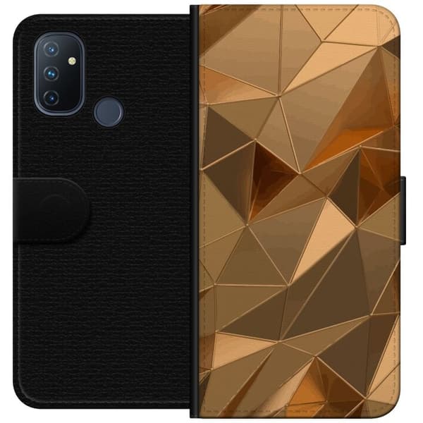 Tegnebogsetui til OnePlus Nord N100 med 3D Guld motiv