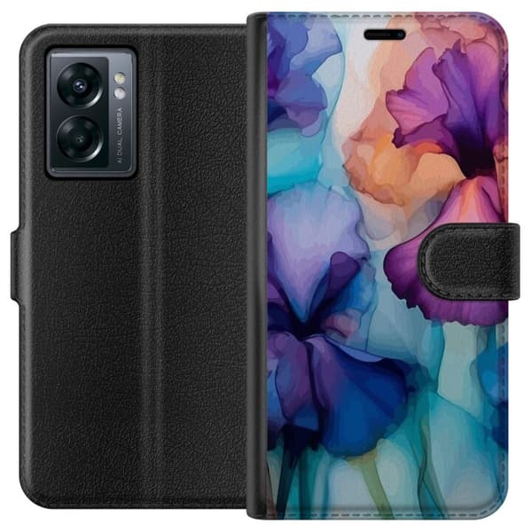 Lompakkokotelo OnePlus Nord N300-laitteelle, jossa on Maagiset kukat kuvio