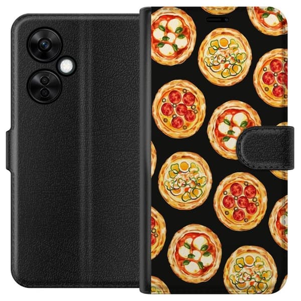 Tegnebogsetui til OnePlus Nord CE 3 Lite med Pizza motiv